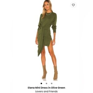 Lovers + Friends Elana Minidress in Olive Green-wonderful for 🍁Fall🍁- worn 1x